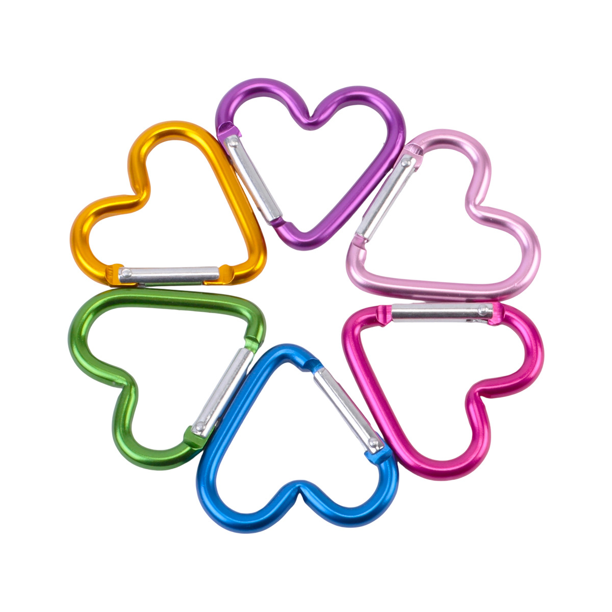 Love Carabiner 44*40mm Quality Hanging Buckle Backpack Buckle Heart-Shaped Water Bottle Buckle Aluminum Alloy Carabiner