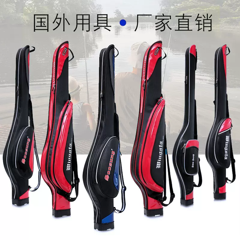 个性新款大肚包渔具包简约字母便携钓鱼包大容量多功能加固鱼竿包