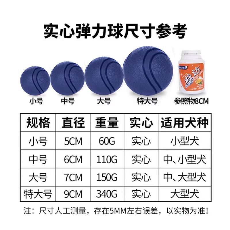 Juguete para perros bola resistente a los mordiscos cachorro perro lado animal Golden Retriever perro bola mascota molar auto-Hola aliviar congestionada bola de goma sólida