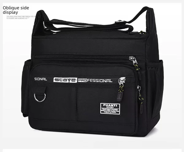 Large Capacity Men's Shoulder Bag Waterproof Wear-resistant Backpack Multi-pocket Business Bag Business Casual Men's Crossbody Bag