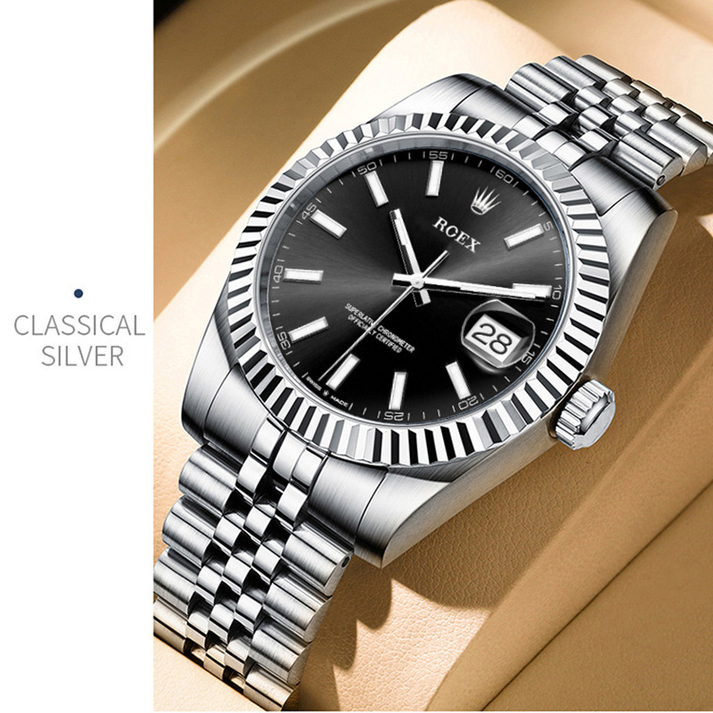 Authentic Swiss Watch Men's Watch Fully Automatic Men's Fashion Classic Waterproof Steel Band Date Business Watch Authentic Swiss Watch Men's Watch Fully Automatic Men's Fashion Classic Waterproof Steel Band Date Business Watch