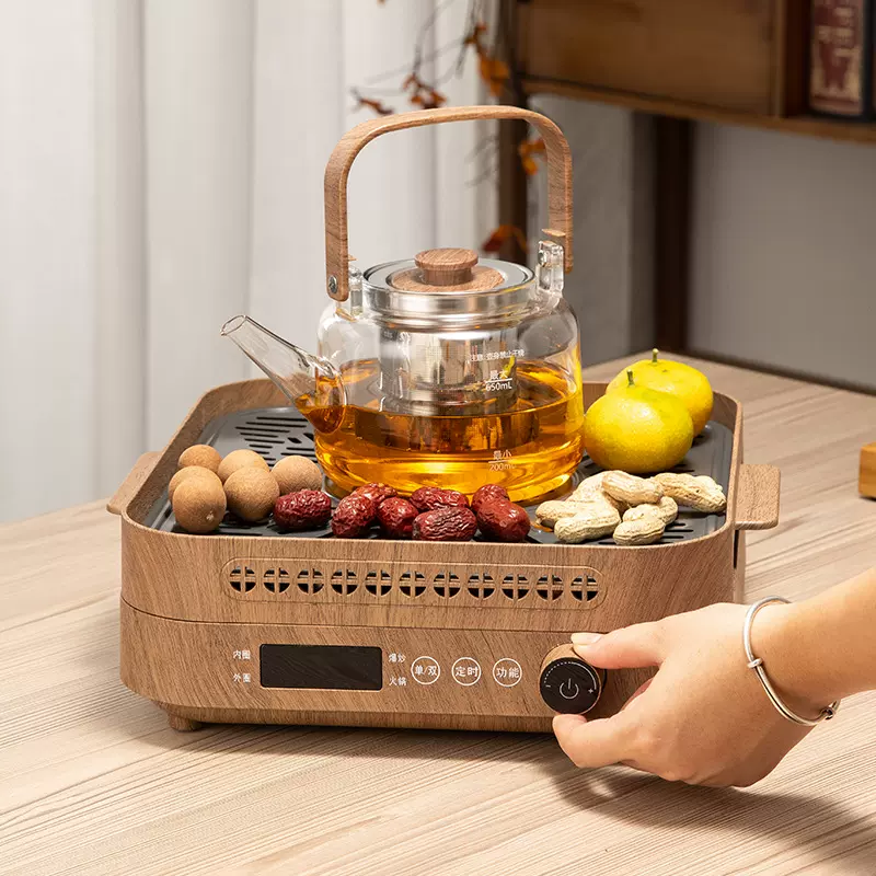 家用围炉电陶炉贴牌定制围炉煮茶器批发电陶炉方形电陶炉定制logo