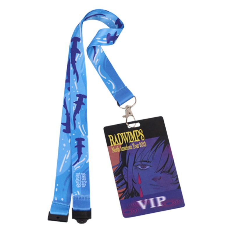 Buckle lanyard work ID card holder lanyard metal buckle polyester woven thermal transfer printing customizable logo mobile phone lanyard