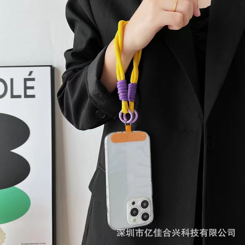 Cuerdas de muñeca de nylon portátil corto punto de onda cuerdas de muñeca de color anti-perdida cuerdas de tela de mano cuerdas de caja de teléfono