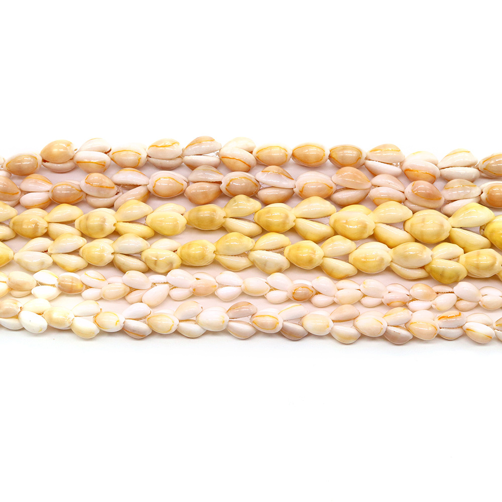 Venta caliente de perlas naturales de concha pulidas con agujero recto, accesorios DIY para collar o pulsera