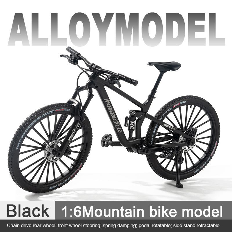 Colección de modelos de automóviles transfronterizos de simulación de aleación de bicicleta de amortiguación delantera y trasera modelo de bicicleta de montaña modelo de vehículo de carretera