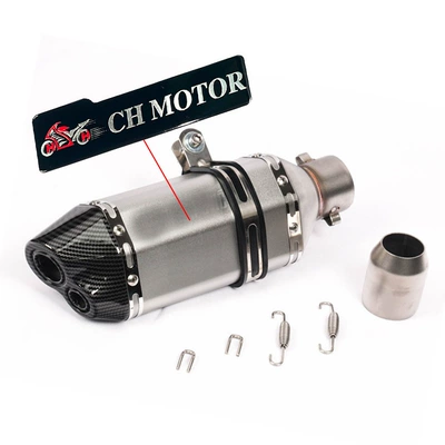 Hexagonal Exhaust Pipe Universal Exhaust pipe - 2-double-tail-short-small-hexagonal-silver