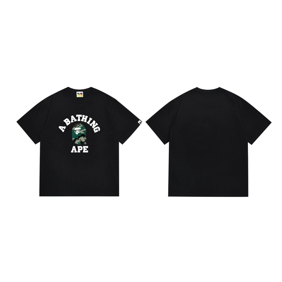 Короткая футболка повседневная с коротким рукавом (BAPE) двойной пряжи унисекс, разноцветная и размеры S–XXL