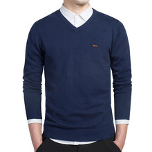 New Winter Brand Men Casual V-Neck Solid Keep Warm Sweater 1