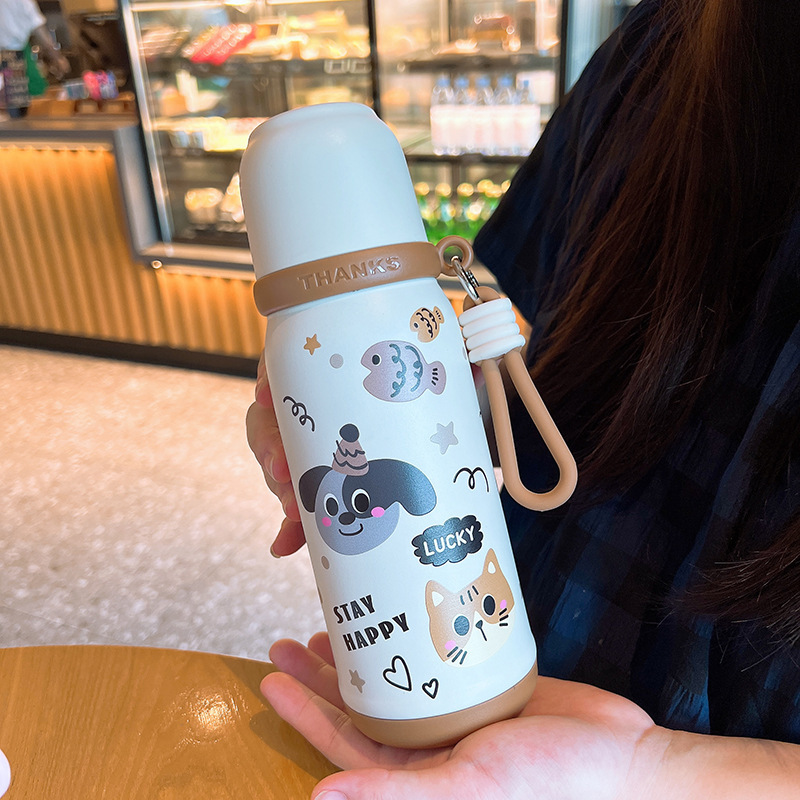 内胆毫升刻度保温杯一杯三饮高品质水杯不锈钢批发梦想小筑礼品|undefined