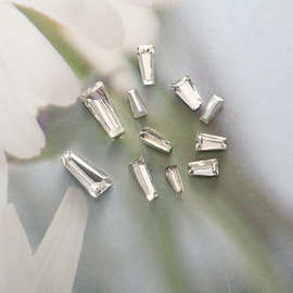 水晶玻璃尖底长条梯形钻美甲钻手机壳贴钻diy饰品配件流苏