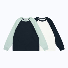 DK童装25秋装女男童复古华夫格插肩袖长袖T恤儿童中大童洋气上衣