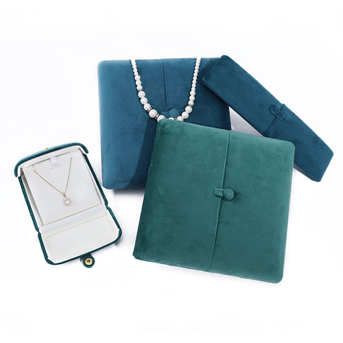 Snap velvet jewelry box pearl necklace box bracelet bracelet double ring box jewelry packaging box