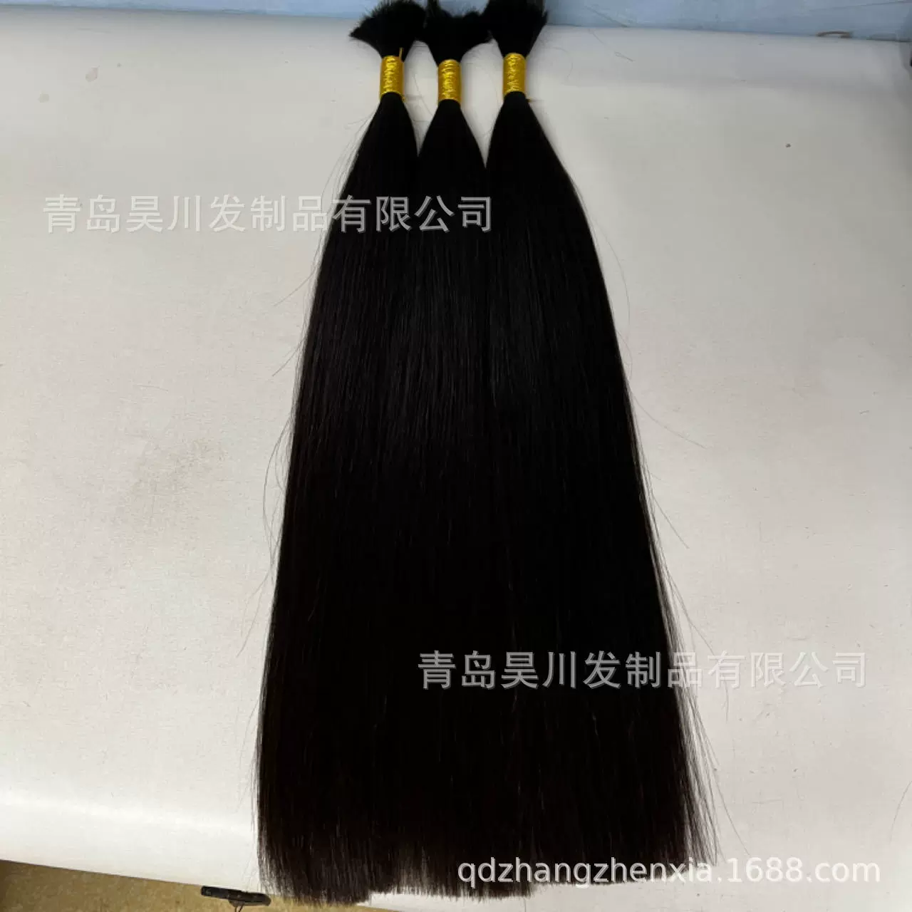 真人发把bulk水晶接发手钩长直发Brazilian hair自然色假发原料