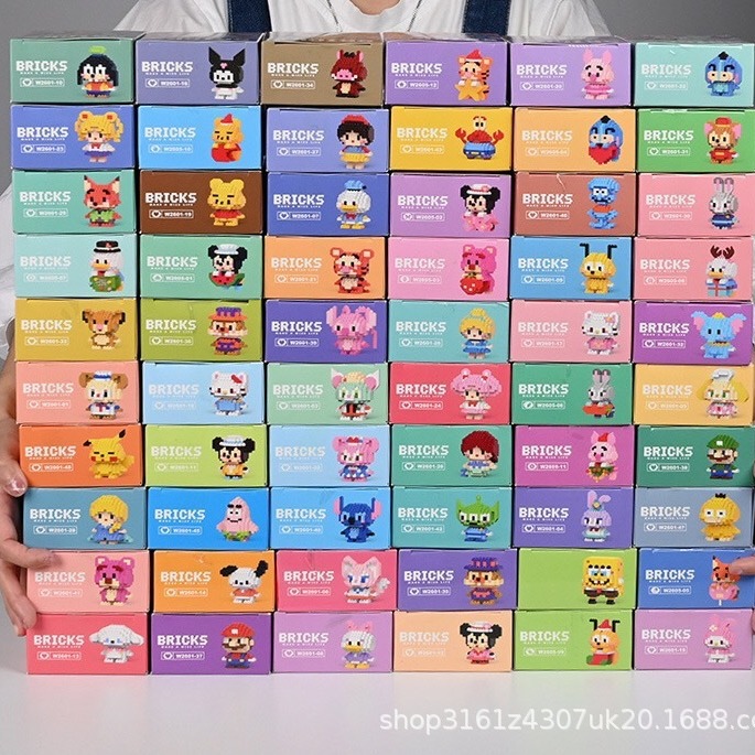 Venta al por mayor transfronteriza Lele Brothers ensamblado partículas pequeñas bloques de construcción de rompecabezas juguetes mini rompecabezas tridimensionales para niños micropartículas