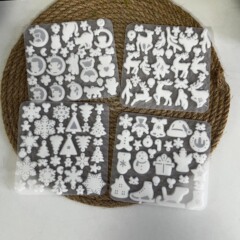 クリスマスシリーズイヤリングシリコン金型クリスマスツリー雪花鹿角猫ペンダントイヤリング石膏金型