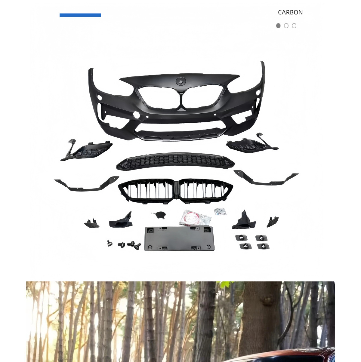 Suitable for BMW F20 modified M2C front bumper assembly, imported 1 Series hatchback body kit, front grille, front lip, front and rear parts