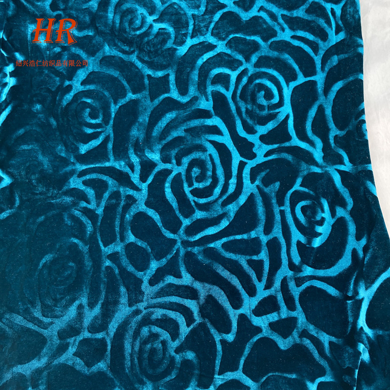 厂家直供全涤韩国绒压花花型3D凹凸花压花布 服装女装面料