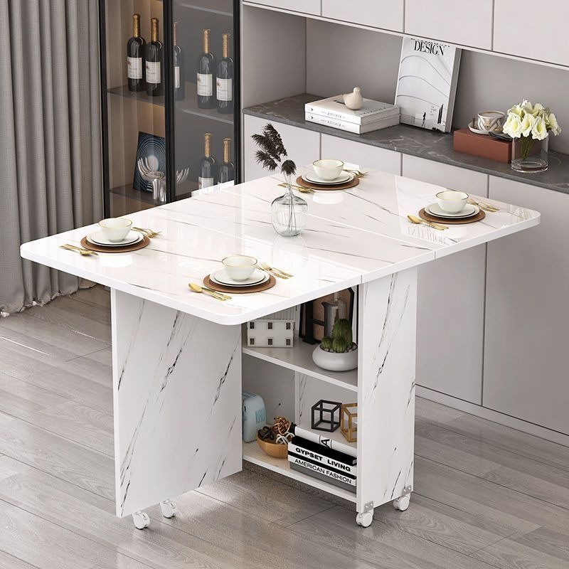 [Venta en caliente] mesas de comedor plegables para hogares pequeños, simple y multifuncional, mesas de comedor de alquiler rectangulares móviles