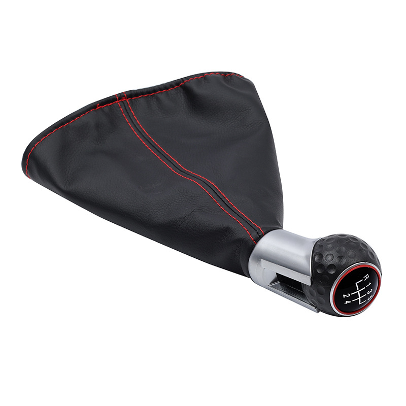 Transfronterizo aplicable a Volkswagen 5 / 6 cambio de velocidad cabeza de mano bola de marchas de costura roja cubierta de polvo accesorios interiores image 3