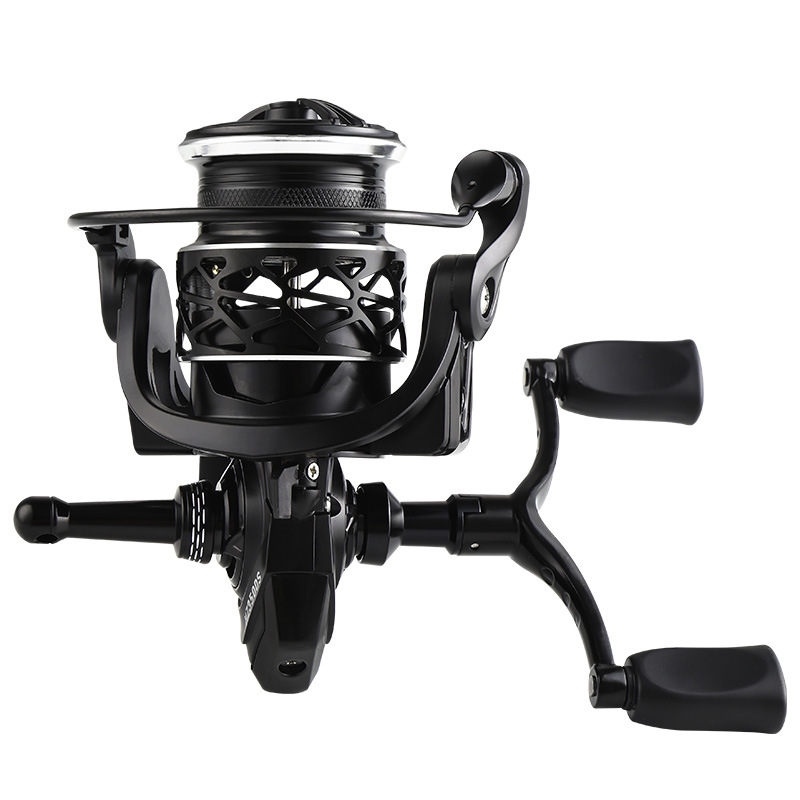 Golden Shark King Road rueda asiática doble balancín rueda giratoria micro Alambre de luz Taza de metal carrete de pesca