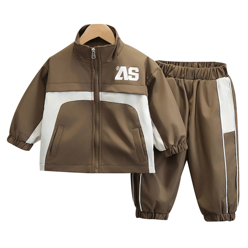 5846 Traje deportivo para niños Estilo de primavera y otoño Estilo occidental 2025 Nuevo niño Versión coreana de dos piezas Ropa de otoño de moda para bebés