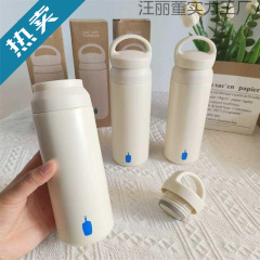 国内小蓝瓶现货日本咖啡保温杯蓝瓶子卡杯不锈钢杯子吸管便携