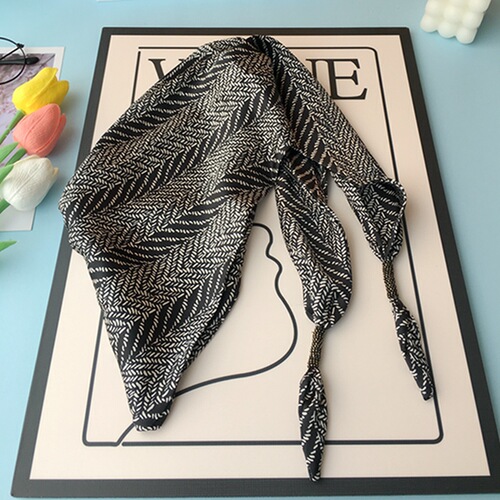 New triangle scarf double layer satin soft silky neck small silk scarf women's scarf Japanese shawl small floral wholesale