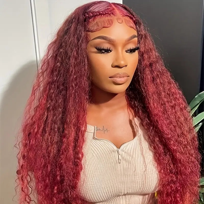 Perruque synthétique bouclée petite taille, extensions de cheveux africains à clips, effet ondulé, taille moyenne._voghion.com