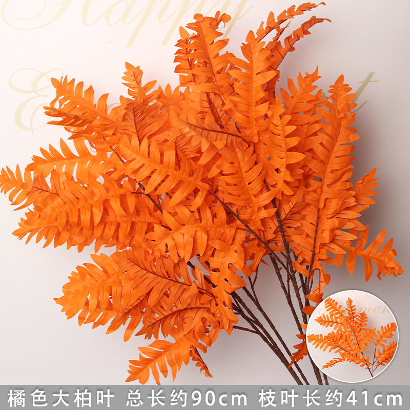 Flores de imitación naranja peonía naranja hortenida neblina orquídea flor flor de boda seda naranja
