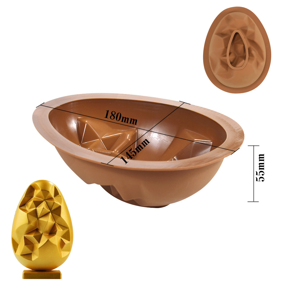 Exquisito huevo de Pascua molde de silicona tridimensional huevo único molde de chocolate golpe música para hornear molde de pastel