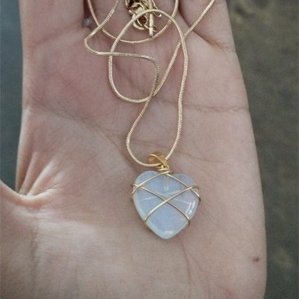 Heart Shape Pattern Women'S Gender Cute Heart Shape Artificial Crystal Copper Pendant Necklace In Bulk