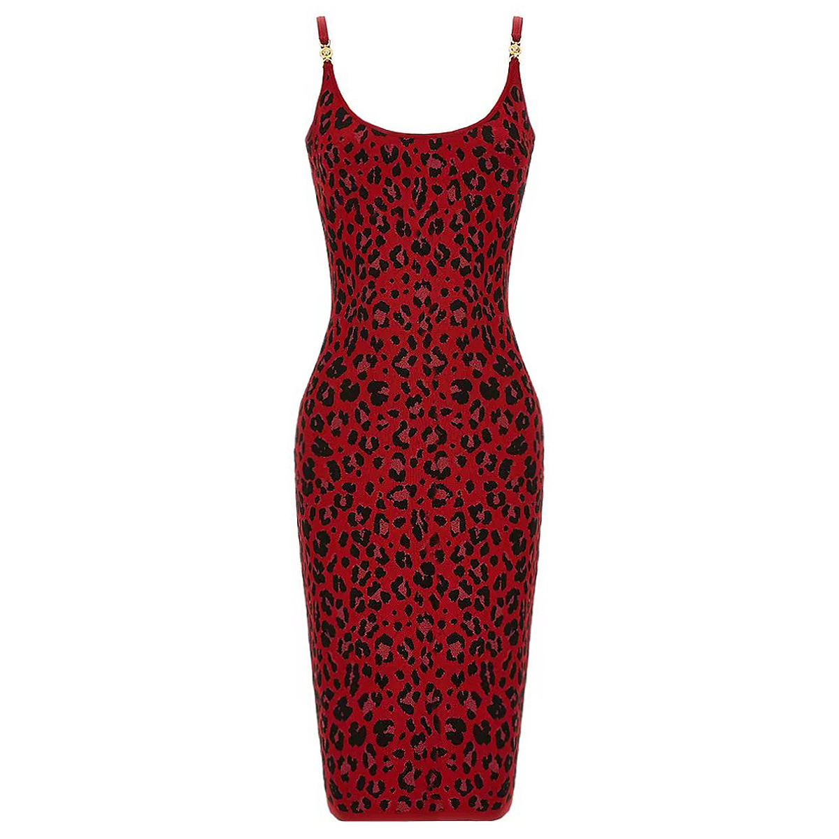Summer Socialite Quality Leopard Print Fil Lumiere Weave Sleeveless Sling Dress