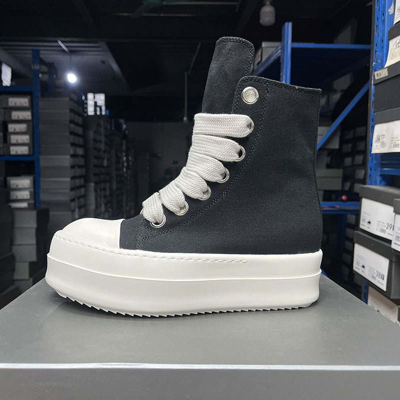 Rick Owens DRKSHDW Jumbo Lace Platform High Black White