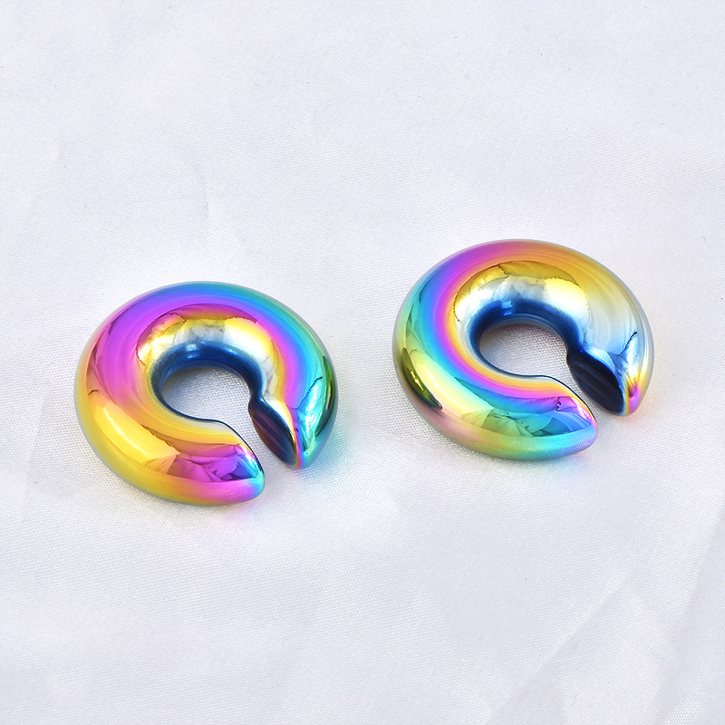 1 Pair Vintage Style Colorful Plating Titanium Steel Ear Cuffs display picture 3