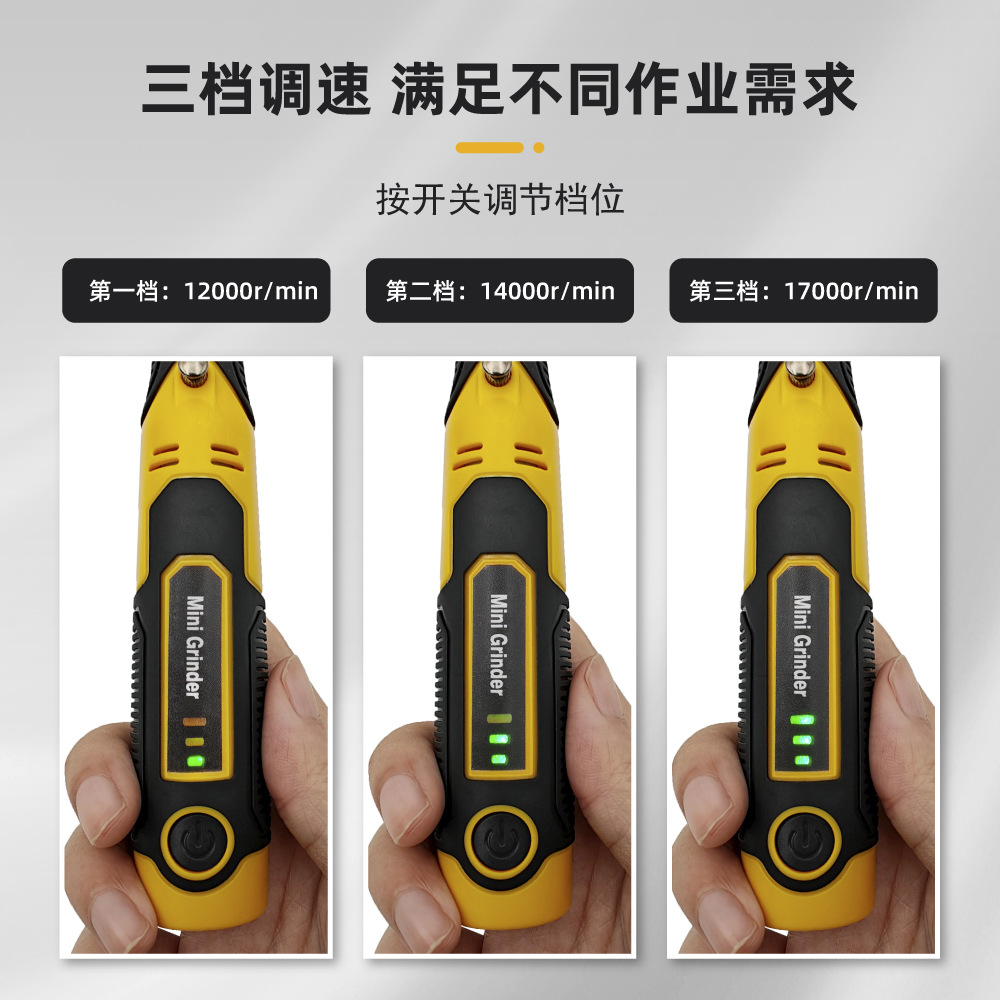 Mini molino eléctrico de bricolaje de mano portátil, máquina de grabado de talla de madera multifuncional para el hogar, juego de pulido y pulido de jade, stock