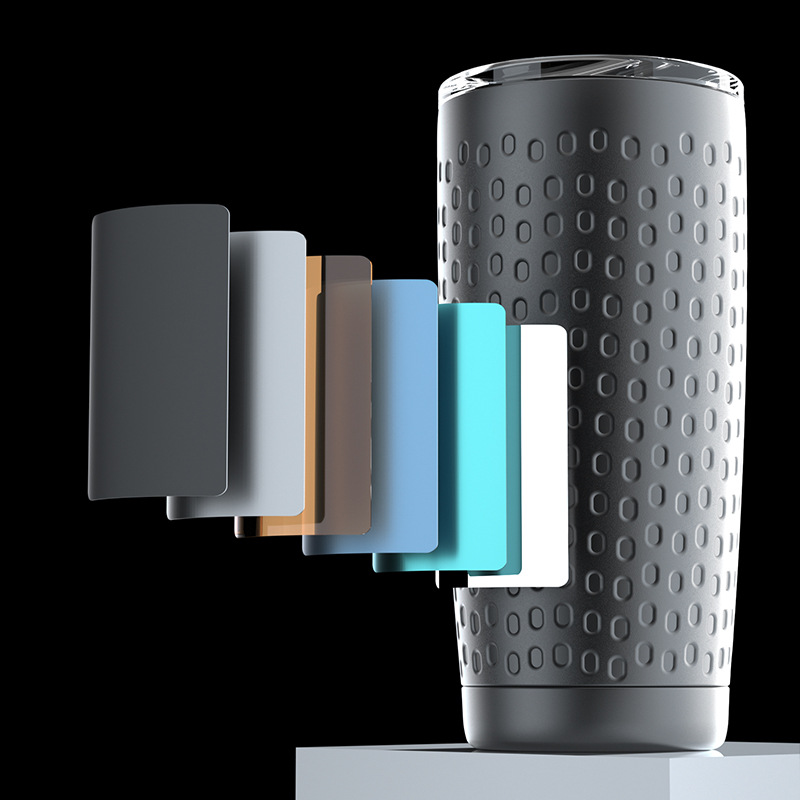 Hogar 304 taza de vacío portátil de acero inoxidable taza de coche de doble capa esmerilado antideslizante taza de agua simple fábrica al por mayor