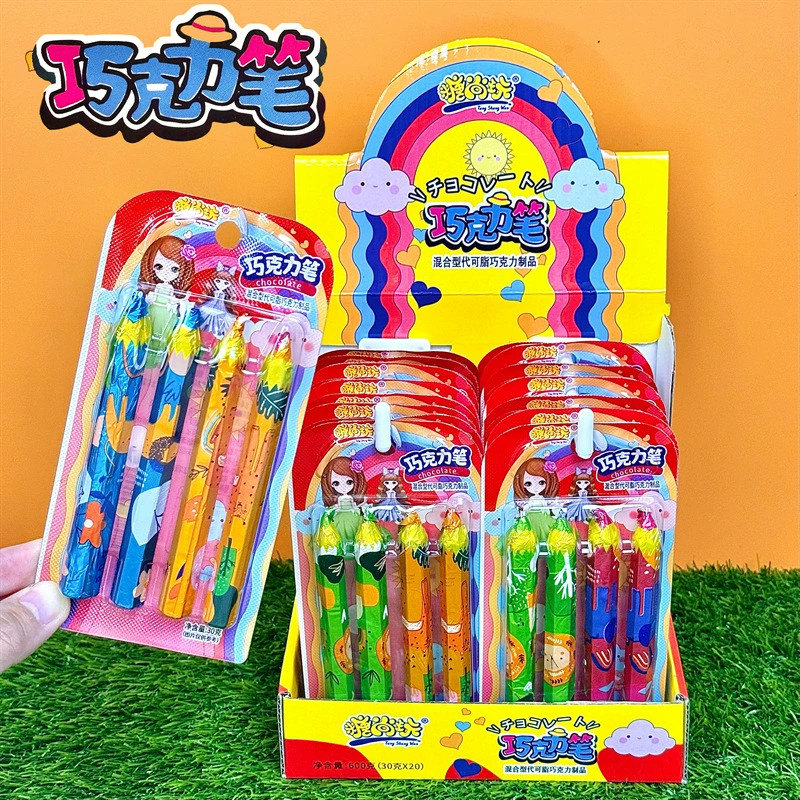 Шоколадная ручка детская креативная сеть красная закуска смешанная конфета масло какао супермаркет школьный игрушечный сахар оптовая продажа