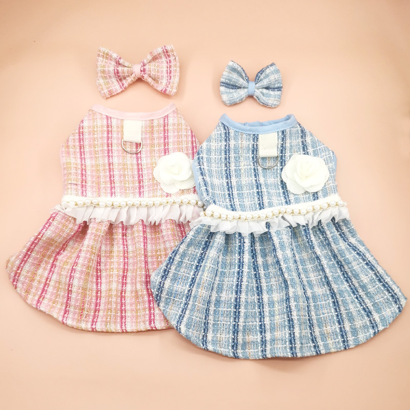 70g Weight Pet Clothing Type Of Pet Supplies 1 Piece Quantity Daily, Date Occasion Polyester Material Plaid, Cat, Bow Knot Pattern Winter, Summer, Autumn, Autumn&Winter Season Cute, Korean Style Style 1 Piece Winter Summer Autumn Cute Korean Style Polyester Plaid Cat Bow Knot Pet Clothing 4