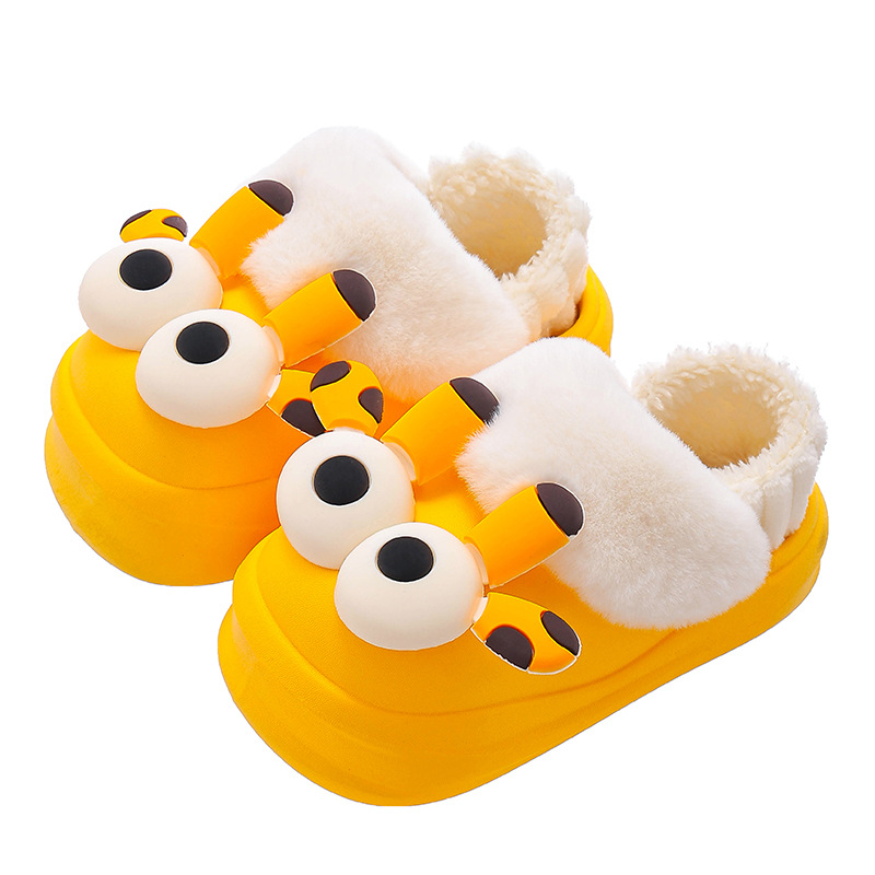 Zapatillas de algodón para niños de invierno Calidez para niños y niñas más piel de terciopelo para el hogar Zapatos de algodón para el hogar desmontables para niños pequeños y medianos