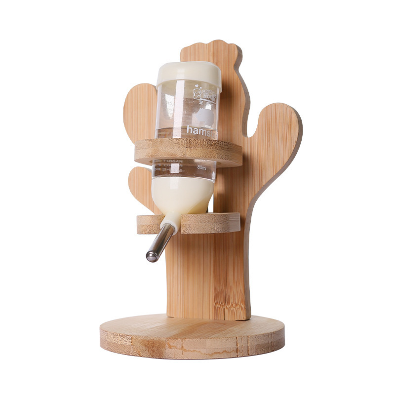 Descuento por lotes, hervidor de hámster, soporte para bebedero, alimentador de agua vertical, fabricante de botellas de agua para beber bolas de oso dorado image 5