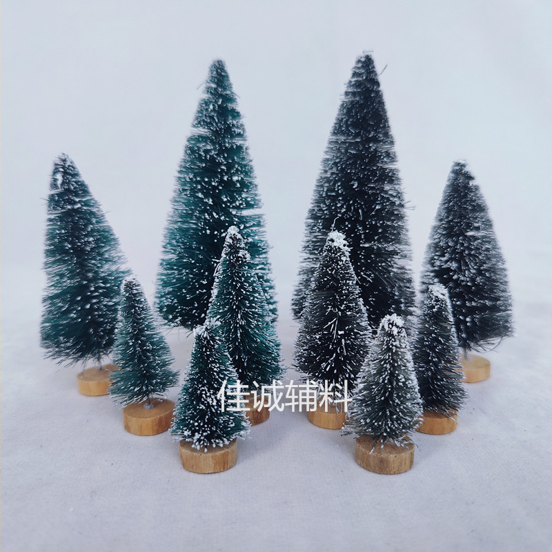 Mini Christmas tree dark green black snow Tower pine desktop decoration small Christmas tree 3.5-12cm