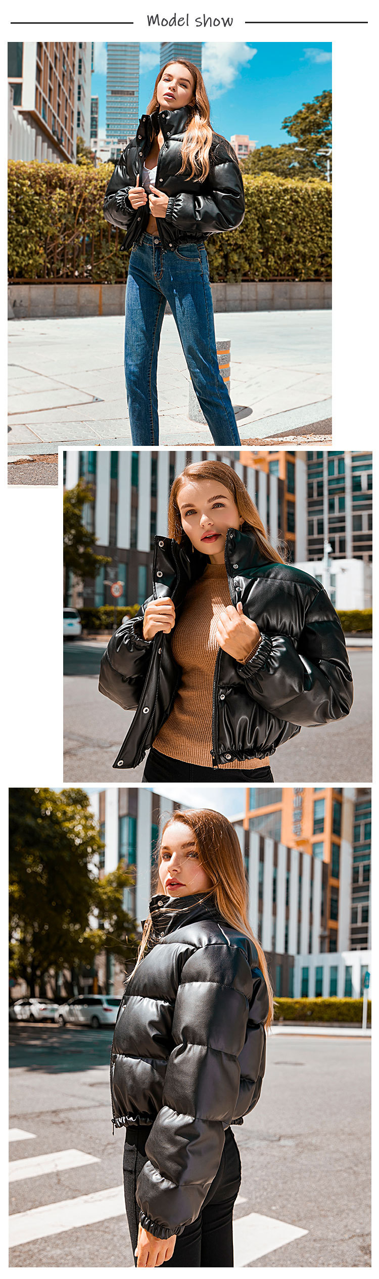 Damenbekleidung Herbst und Winter neue Damen-Baumwollwattierte Jacke Stehkragen kurze Lederjacke Baumwollwattierte Jacke warmer Brotmantel trendy_voghion.com