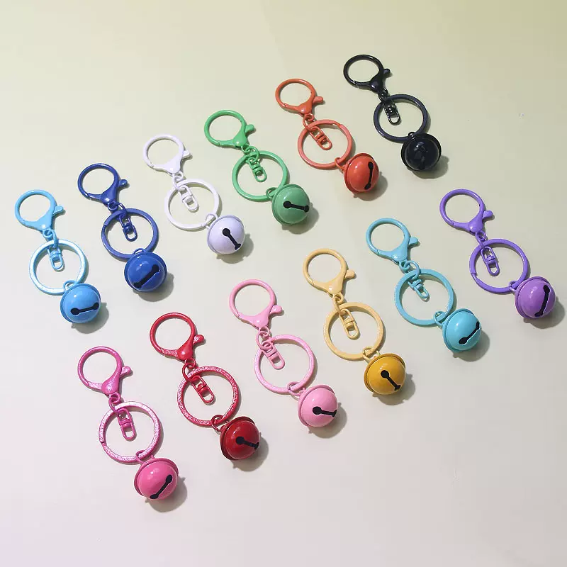 创意彩色龙虾扣钥匙圈铃铛diy可爱毛绒包挂件小物品饰品配件批发