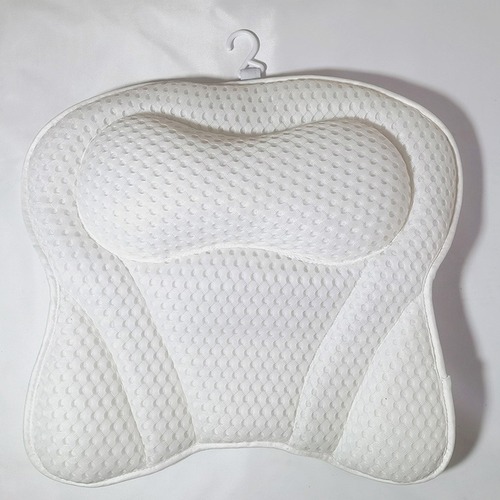 跨境白色蝴蝶浴缸枕浴室靠枕6个吸盘浴缸枕头带挂钩枕头