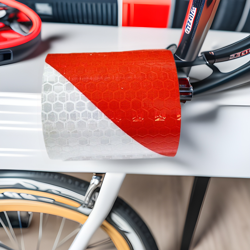 Hot selling bicycle red and white twill outdoor waterproof night eye-catching warning sign reflective truck sticker wall basement