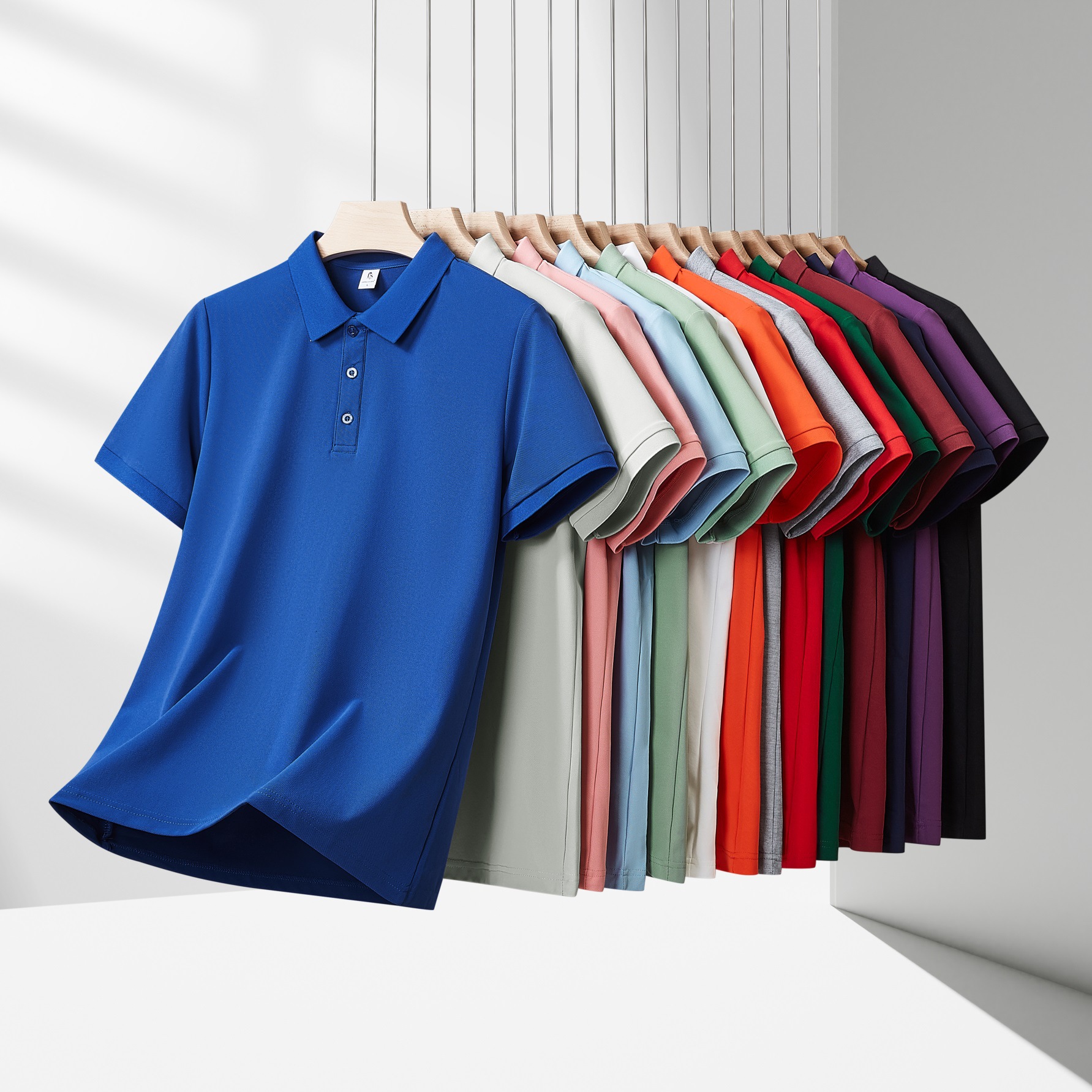 冰丝高弹仿棉POLO衫定制印logo翻领工作服短袖文化广告衫班服定做