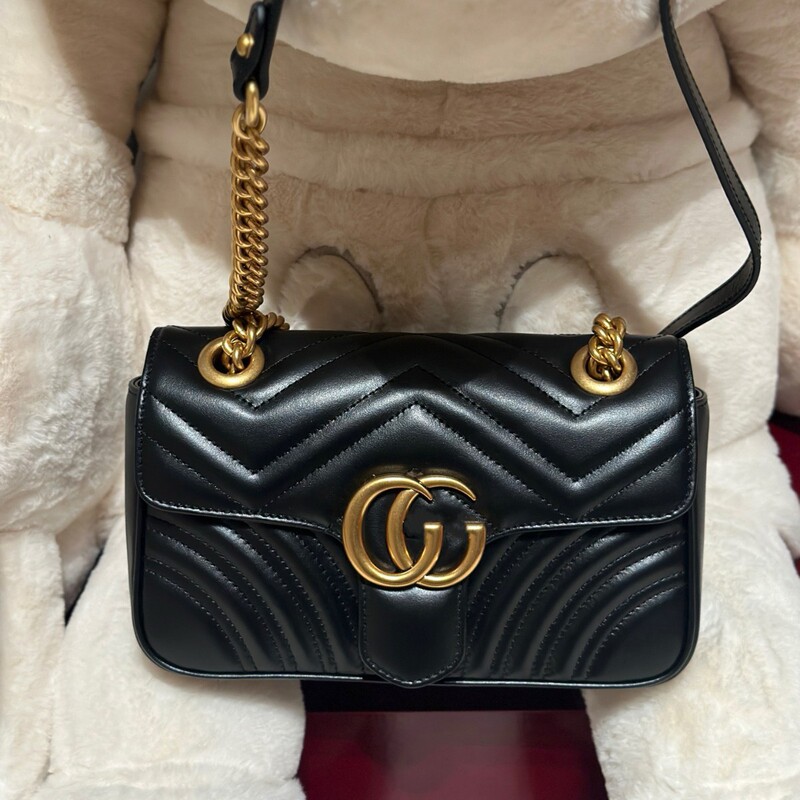 2025 European and American Fashion g Family Marmont Marmont Bag Chain Bag Heart Classic Pure Cowhide Women's Bag Source Factory