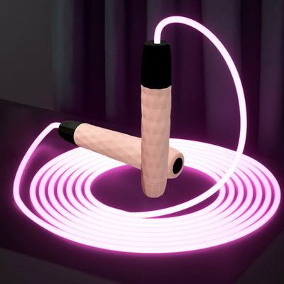 抖音发光跳绳批发led灯成人学生中考竞速训练燃脂可调节夜光跳绳|ms
