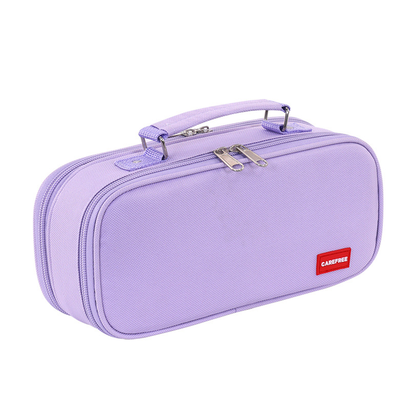 Bolsa de bolígrafo de macarón de gran capacidad multicapa dividida caja de papelería de estudiantes de secundaria secundaria portátil bolsas de bolígrafo de doble capa simples y resistentes a la suciedad